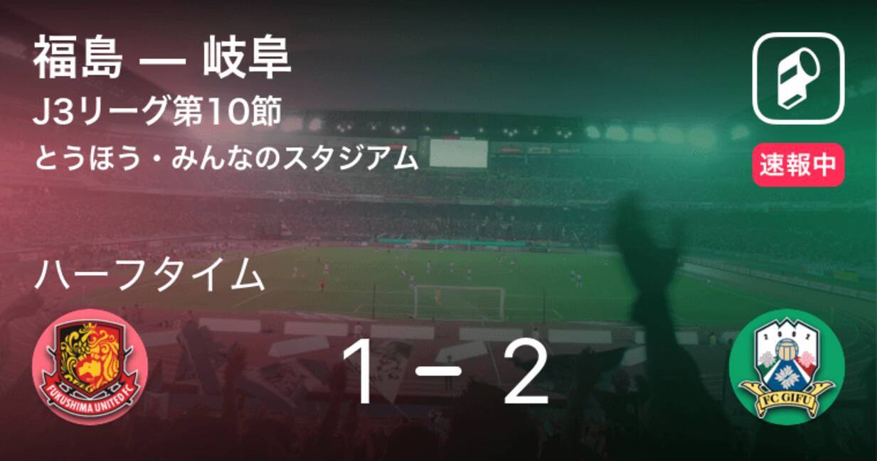 速報中 福島vs岐阜は 岐阜が1点リードで前半を折り返す 21年6月6日 エキサイトニュース