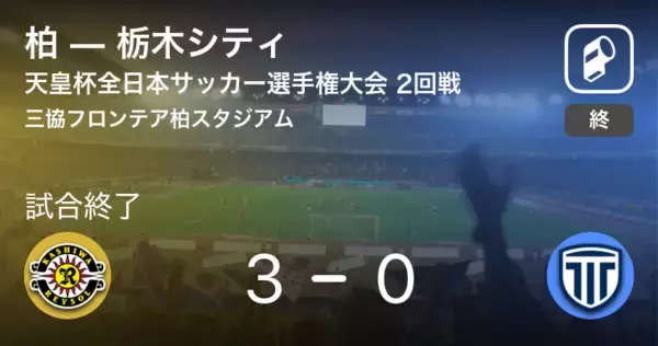 【天皇杯2回戦】柏が栃木シティを突き放しての勝利