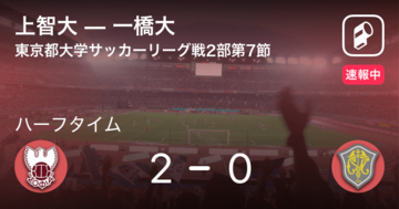 【速報中】上智大vs一橋大は、上智大が2点リードで前半を折り返す