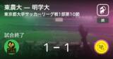 「【東京都大学サッカーリーグ戦1部第10節】東農大は明学大と引き分ける」の画像1
