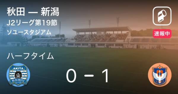 速報中 秋田vs新潟は 新潟が1点リードで前半を折り返す 21年6月21日 エキサイトニュース