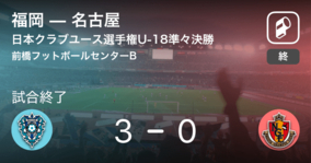 【日本クラブユースサッカー選手権U-18準々決勝】福岡が名古屋を突き放しての勝利