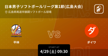 【日本男子ソフトボールリーグ第1節(広島大会)】まもなく開始！平林vsダイワ