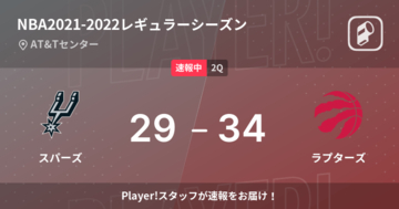 【速報中】1Q終了しラプターズがスパーズに5点リード