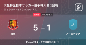 【速報中】福島vsノースアジアは、福島が4点リードで前半を折り返す