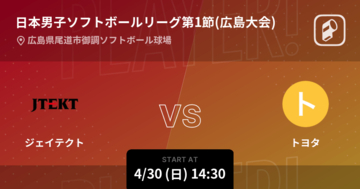 【日本男子ソフトボールリーグ第1節(広島大会)】まもなく開始！ジェイテクトvsトヨタ