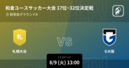 【和倉ユースサッカー大会17位~32位決定戦】まもなく開始！札幌大谷vsG大阪