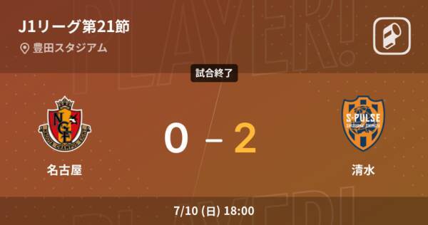 J1第21節 清水が名古屋を突き放しての勝利 22年7月10日 エキサイトニュース