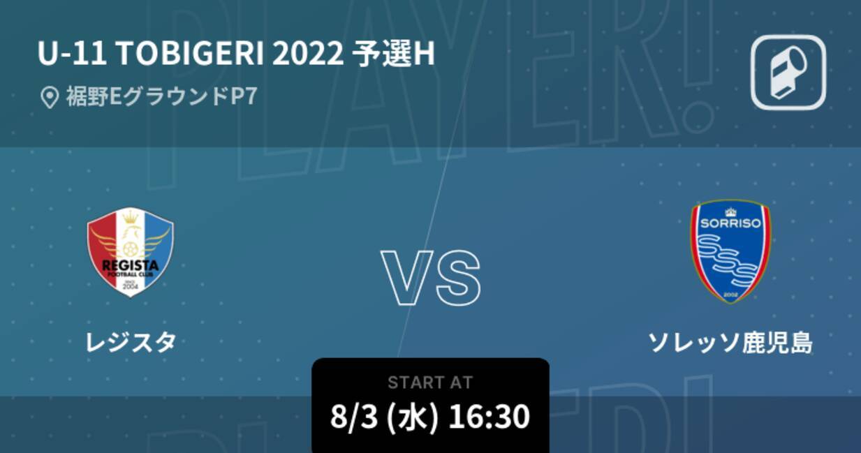 U 11 Tobigeri One予選hグループ まもなく開始 レジスタvsソレッソ鹿児島 22年8月3日 エキサイトニュース