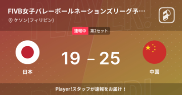 【速報中】日本vs中国は、中国が第1セットを取る