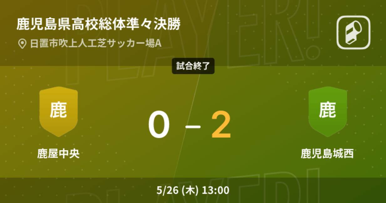 鹿児島県高校総体準々決勝 鹿児島城西が鹿屋中央を突き放しての勝利 22年5月26日 エキサイトニュース
