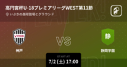 【高円宮杯U-18プレミアリーグWEST第11節】まもなく開始！神戸vs静岡学園