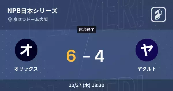 【NPB日本シリーズ第5戦】オリックスがヤクルトから勝利をもぎ取る