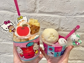 サーティーワン×ハローキティコラボが満足度高すぎ♡ホッピングシャワー柄のキティちゃんがかわいくっておいしいよ〜！