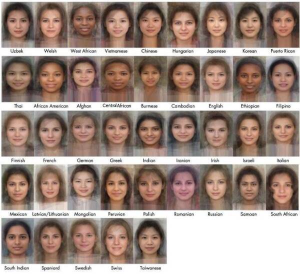 各国の女性の顔の平均 それぞれこんな顔 11年2月7日 エキサイトニュース