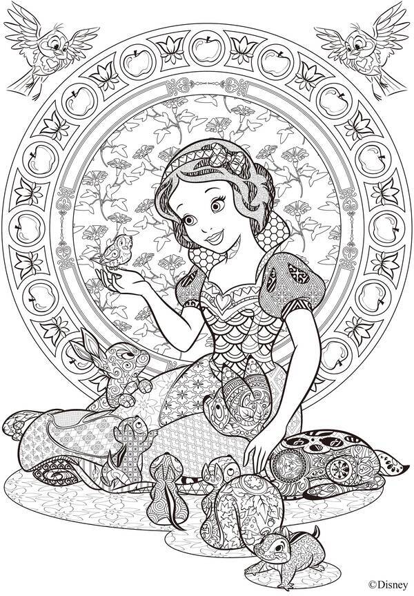 ディズニーのアニマルキャラが 大人のぬり絵 になったよ タングル模様の 白雪姫 や ふしぎの国のアリス で瞑想体験 16年8月15日 エキサイトニュース