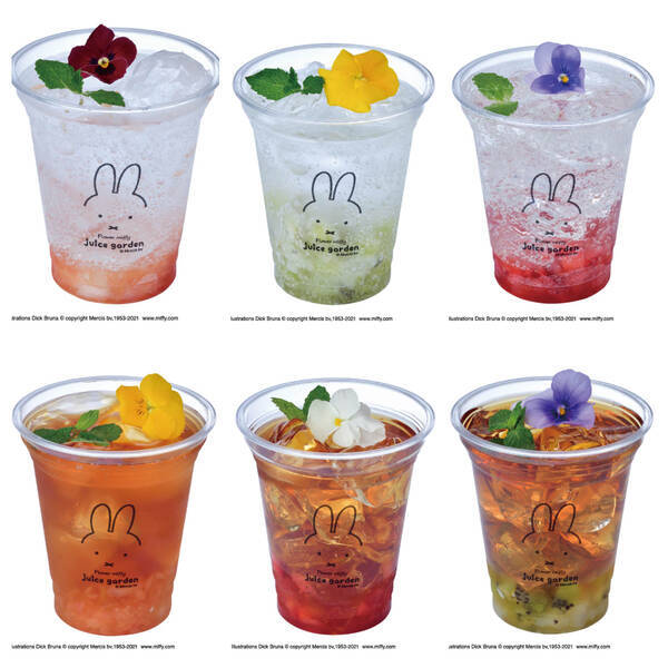 ミッフィーのお花が添えられたドリンクとアイスが可愛い フラワーミッフィー Juice Garden 浅草店の限定スイーツです 21年7月13日 エキサイトニュース