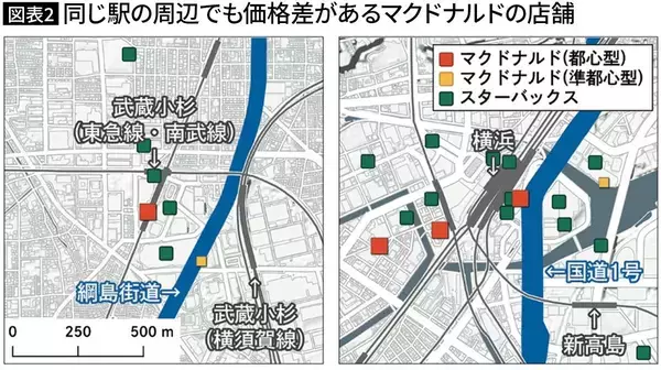 「渋谷･新宿は都心､では上野は…マクドナルドの価格から残酷なほどにわかってしまう｢都市のリアルな序列｣」の画像