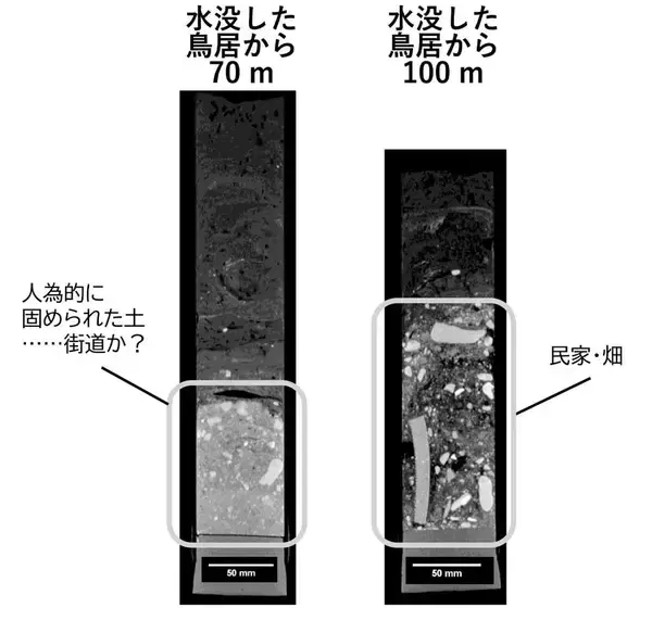 「湖底には130年前のゴーストタウンが眠っている…火山噴火で丸ごと沈んだ宿場町に残されたもの」の画像