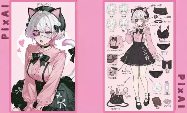 PixAI、創作基盤としての機能を拡充、キャラクターシート生成機能を新たに提供
