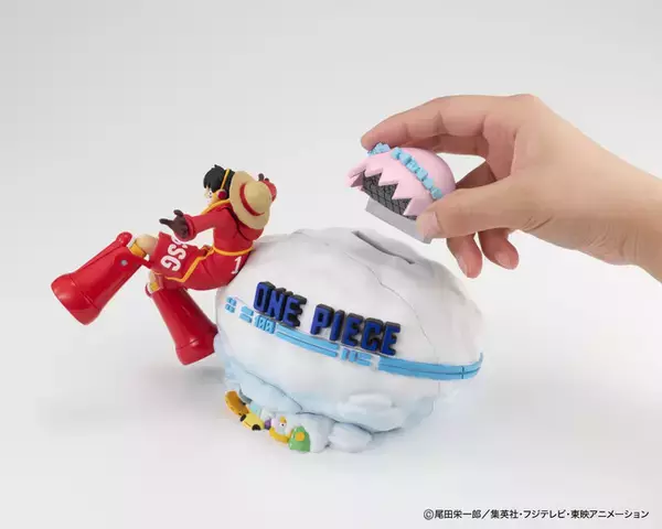 エッグヘッド編のルフィをダイナミックに再現！フィギュアを愛でながら貯金もできるキャラバンクシリーズ
