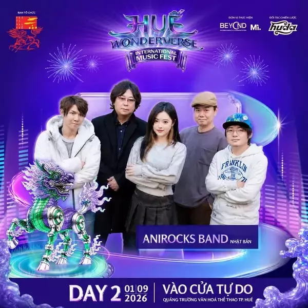 日中を拠点に活動するトリリンガルバンド・ANIROCKS、ベトナム・フエの国際音楽祭「HUE Wonderverse」に日本代表として出演！