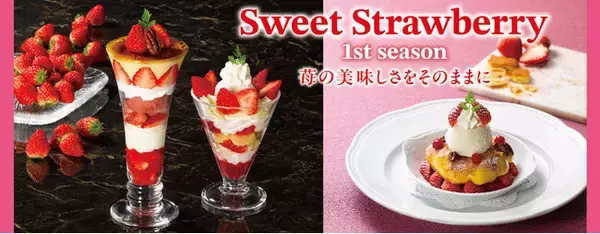 甘ずっぱい苺を心ゆくまで楽しむラインアップ。人気の「苺のブリュレパフェ」が今年も登場！『Sweet Strawberry 1st season～苺の美味しさをそのままに～』