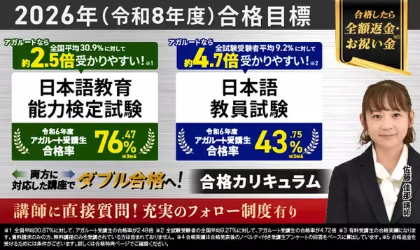 【2026年（令和８年度）合格目標】日本語教員試験・日本語教育能力検定試験総合講義／合格カリキュラムリリース！