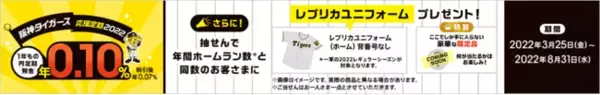 2022年度シーズン開幕！阪神タイガース応援企画第2弾として円定期預金の募集＆スマホデビットキャンペーンを開始