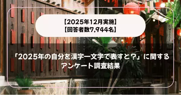 「【回答者数7,944名】「2025年の自分を漢字一文字で表すと？」に関するアンケート調査結果【2025年12月実施】」の画像