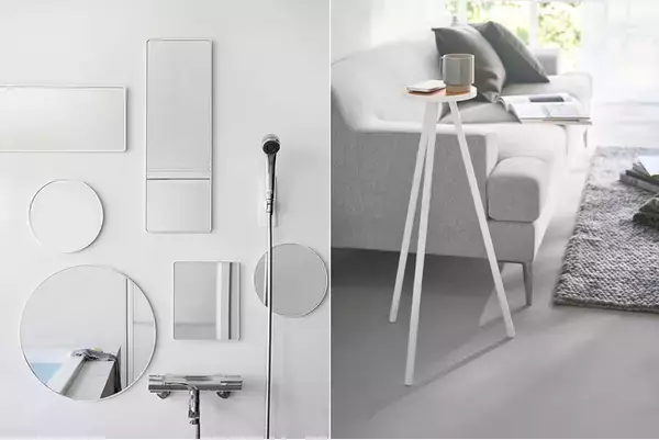 【山崎実業 新商品のお知らせ】 マグネットで設置できるバスルームミラーや、ちょっと置きに最適なハイテーブルなど、新商品が発売になりました。