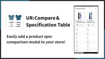 【海外向け】EC アプリ「UR:Compare＆Specification Table」を株式会社 UnReact がリリース