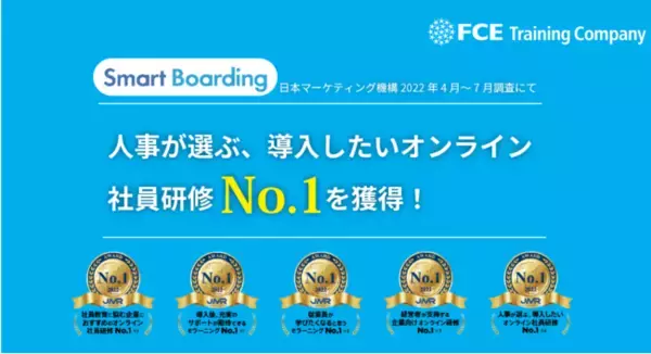 【人事が選ぶ、導入したいオンライン社員研修 No.1】Smart Boardingが5冠を獲得しました！