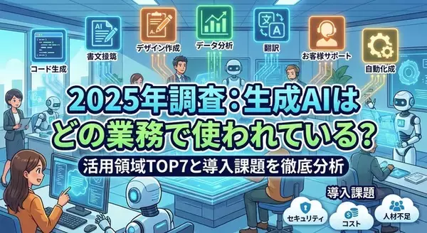 【2025年12月最新調査】生成AIの業務活用、1位「情報収集」に次ぎ2位は「システム開発(35.4%)」――Ragate（ラーゲイト）株式会社が『生成AIの活用領域と導入課題レポート』を公開