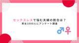 「セックスレスで悩む夫婦の割合は？1ヶ月の夜の営みの頻度は？男女1000人にアンケート調査」の画像1
