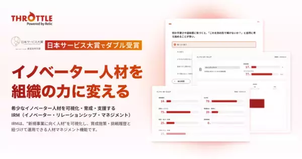 イノベーター人材を発掘・育成・可視化する人材マネジメント機能「IRM」が、国内シェアNo.1のSaaS型イノベーションマネジメント・プラットフォーム「Throttle」から新リリース