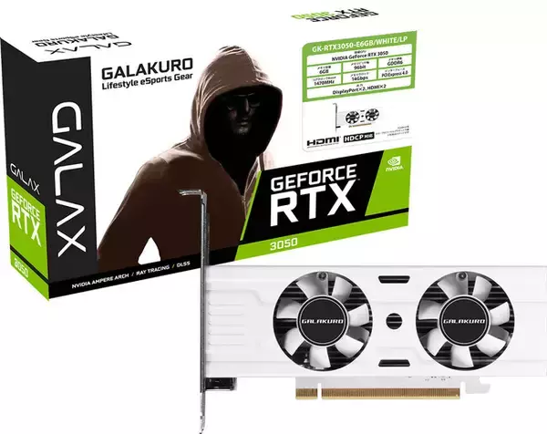 【玄人志向】GeForce RTX 3050 ホワイトカラーのデュアルファン搭載 ロープロファイル対応グラフィックボード『GK-RTX3050-E6GB/WHITE/LP』発売