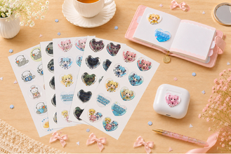 WEBデザインツールで入稿！オリジナルプリント.jpが「ぷっくりシール円形・ハート型」を発売