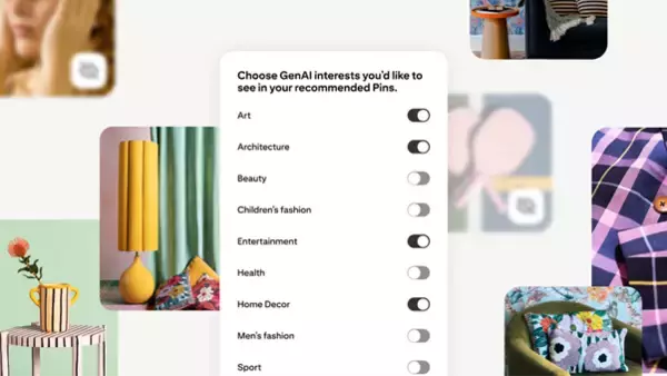 Pinterest、AI 生成コンテンツの表示コントロールを可能にする新ツールを導入
