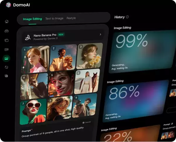 AI動画生成プラットフォームDomoAI、Google最新モデル「Nano Banana Pro」に対応し無制限生成が可能に！
