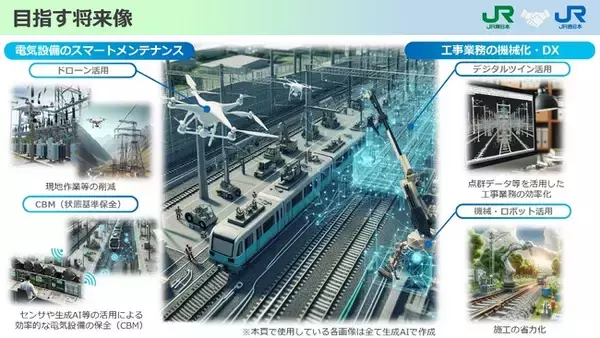 JR東日本とJR西日本が連携して「電気設備のスマートメンテナンスの実現」や「工事業務の機械化・DX」に取り組みます