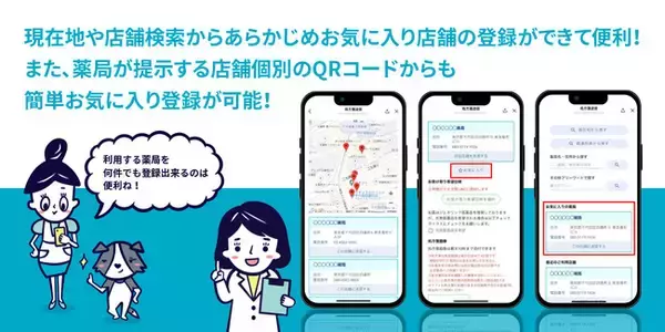 LINEで使えるお薬手帳「つながる薬局」、お気に入りの薬局を登録できる機能をリリース。さらに薬剤師の業務効率化を後押しする「服薬フォローの４つの機能」を追加し「運用サポート」を強化！