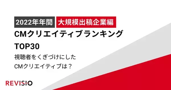 視聴者が釘付けになったCMクリエイティブは？2022年年間CMクリエイティブCスコアランキングTOP30を発表【大規模出稿企業編】