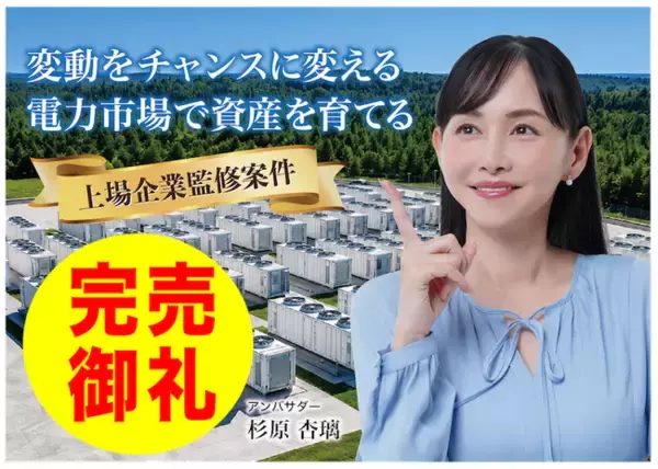 【完売御礼】人々の未来の利益と今の生活を豊かにするCAMEL『CAMEL83号 福島松川系統連携蓄電池シリーズ１.　完売』
