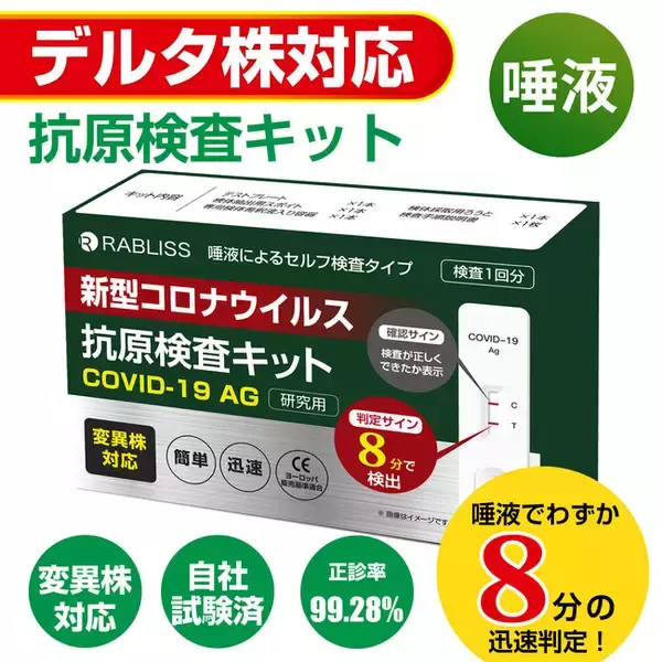 デルタ株はもちろん、すべての変異株を検出することを臨床試験にて確認。唾液による新型コロナウイルス抗原検査キット クーポン限定セールのお知らせ（9/27～9/28）