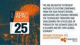 「アークエルテクノロジーズ　2022 APAC Cleantech 25 listに選出」の画像1