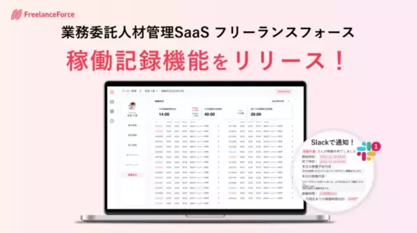業務委託人材管理SaaS「フリーランスフォース」が、企業と副業・フリーランス人材がリアルタイムで状況をシェアして、トラブルを未然に防止できる「稼働記録機能」をリリース
