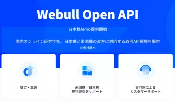 ウィブル証券、日本株現物取引APIの提供を開始