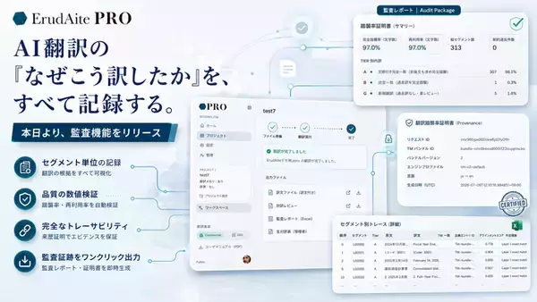 「なぜこう訳したか」説明責任を果たせるAI翻訳。ErudAite PROに監査レポート機能を搭載