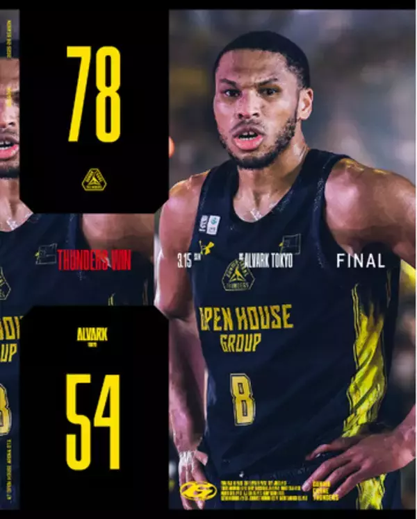 「【群馬クレインサンダーズ：試合結果】3/15(日) vs アルバルク東京 りそなグループ B.LEAGUE 2025-26シーズン」の画像